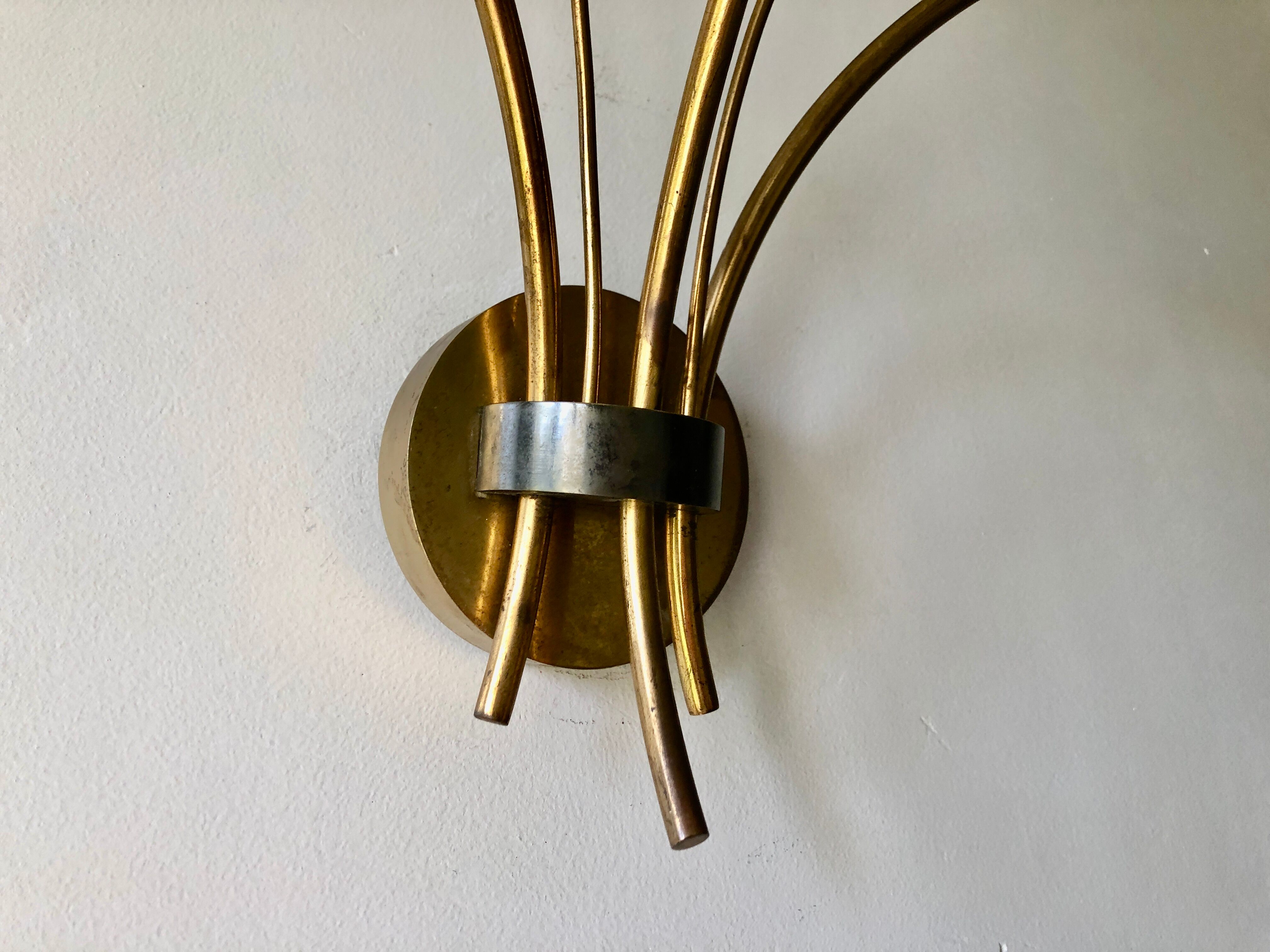 Wall lamp brass and gray metal 1950