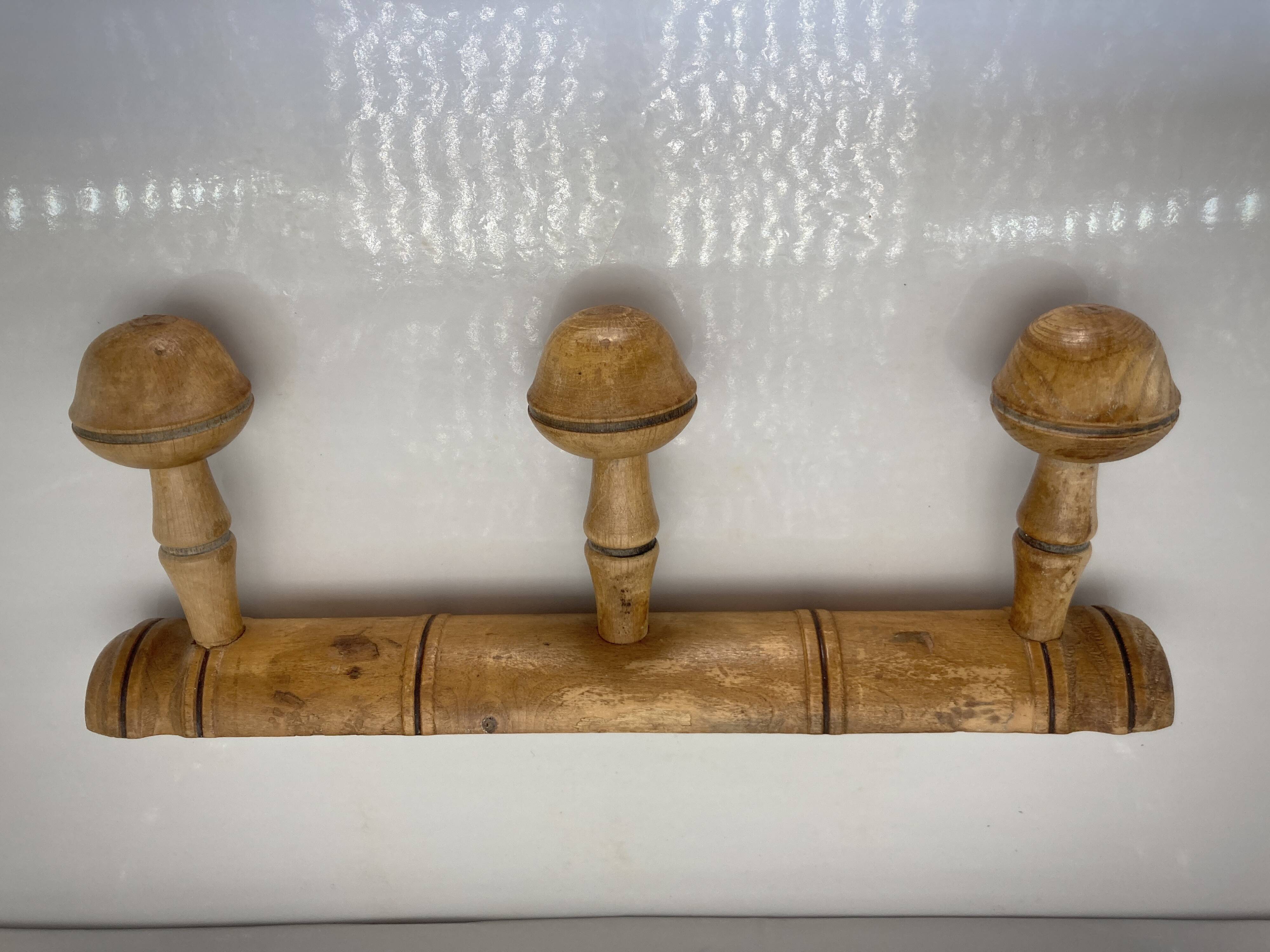 old Bamboo style wall coat rack