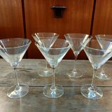 Six Cristal d'Arques martini cocktail glasses