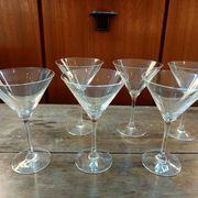 Six Cristal d'Arques martini cocktail glasses