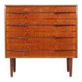 Commode basse en teck danois vintage rétro des années 50-60 MCM