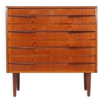 Commode basse en teck danois vintage rétro des années 50-60 MCM