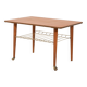 Table basse scandinave en teck avec étagère en laiton