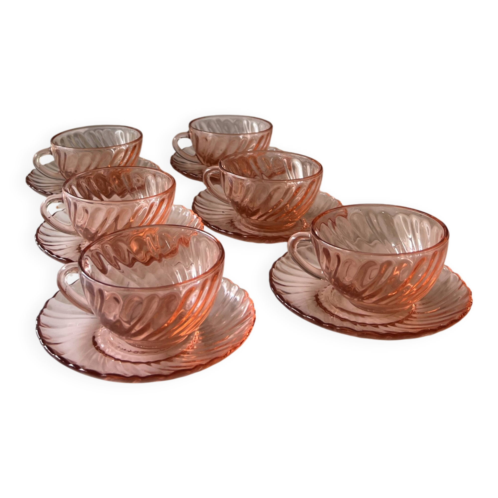 Arcoroc rose cup service 6