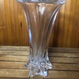 Old VANNES Crystal Vase Vintage Molded Glass #A410