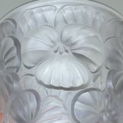 Josef Inwald Barolac Glassware Floral Vase Molded Pressed Frosted Art Glass