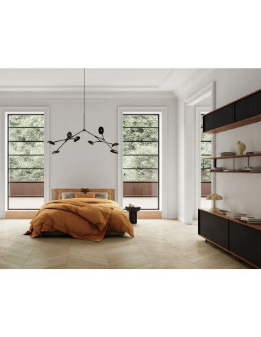 Sand-colored table lamp, ceramic, contemporary work.