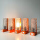 Lamp / wall lamp metal orange diamond globe 70s