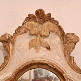 18th century Venetian mirror in painted and gilded wood