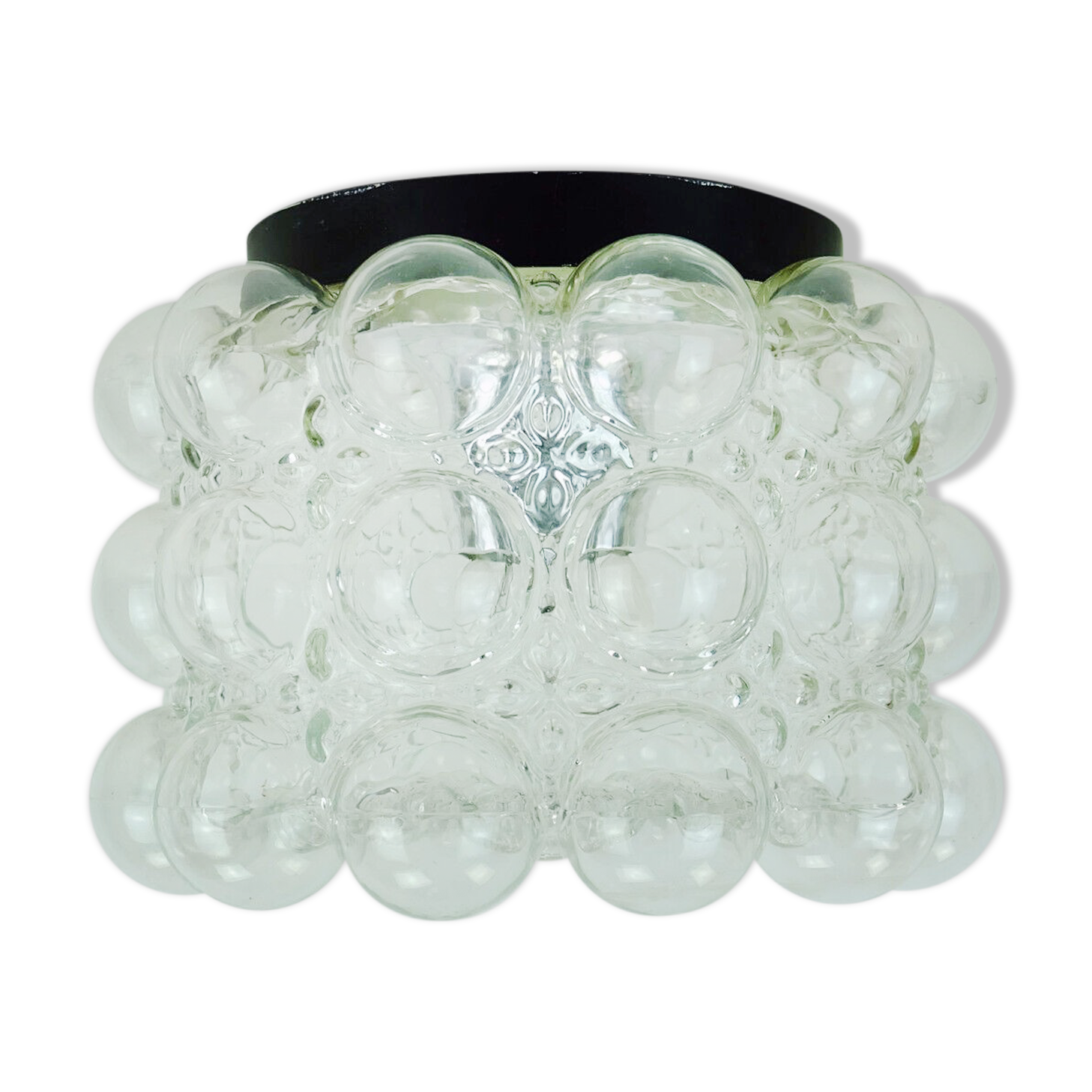 Plafonnier en verre et métal par Helena Tynell pour Limburg années 1960