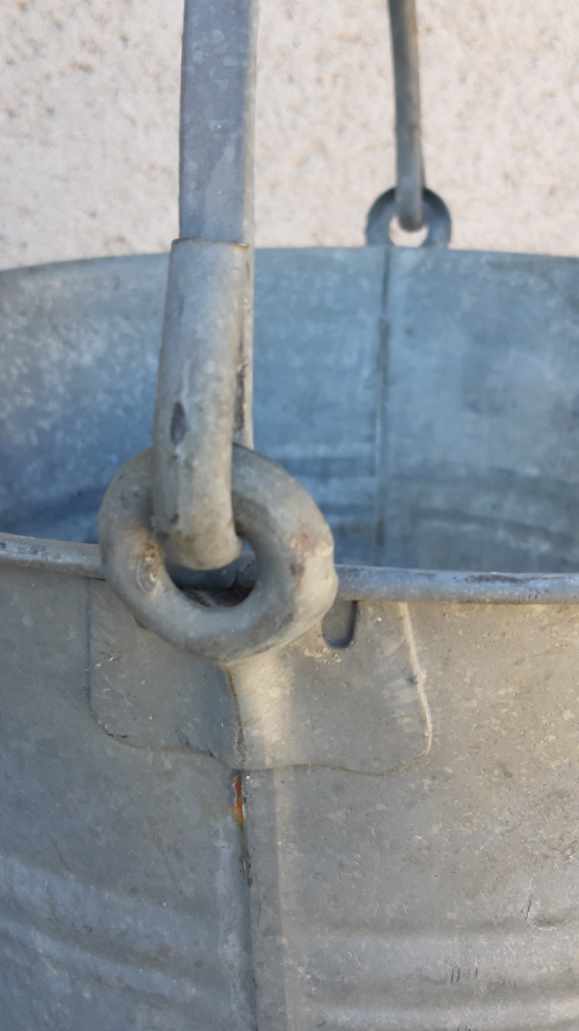 Vintage zinc galvanized steel bucket