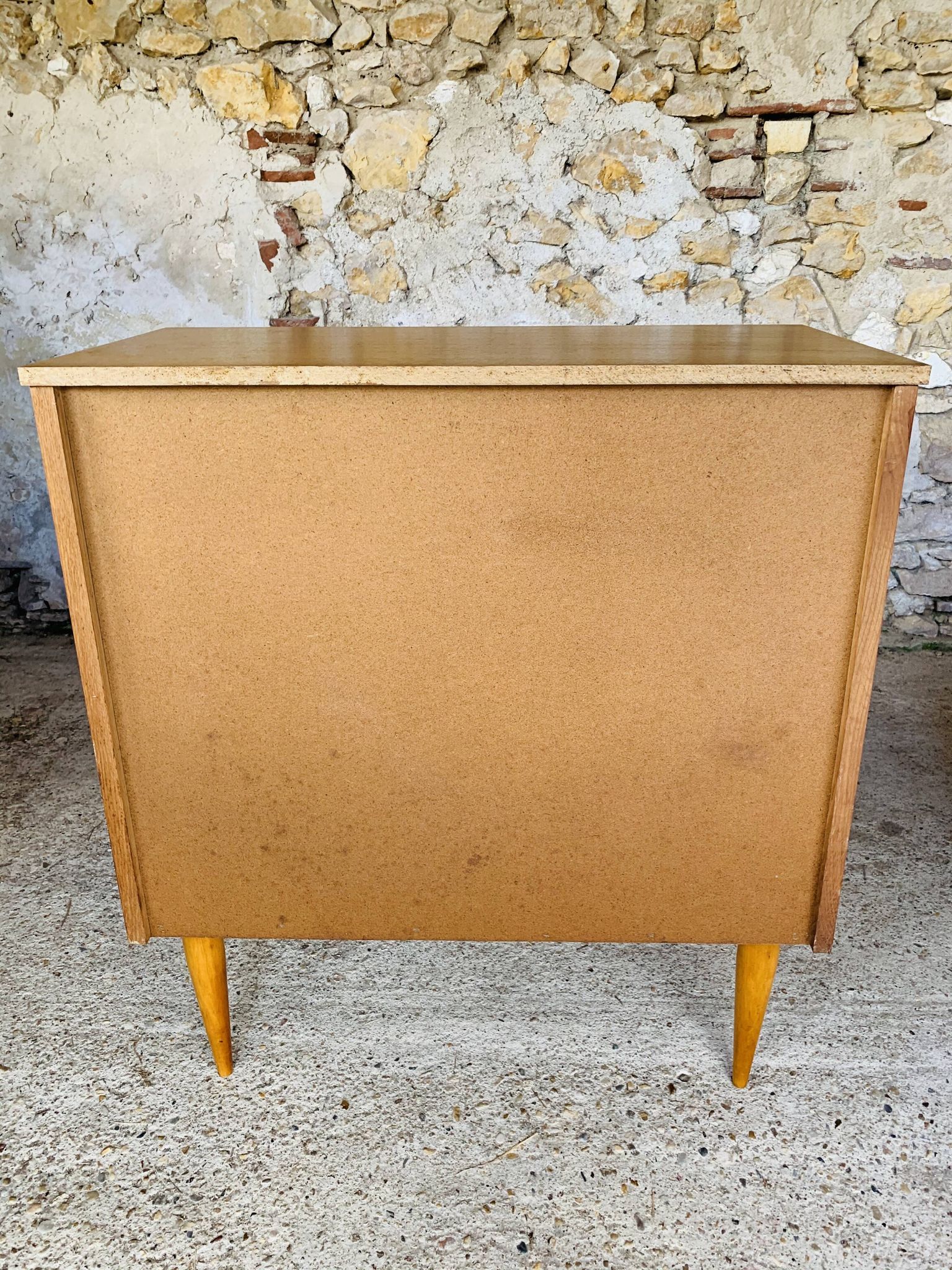 Commode vintage bicolor à 4 tiroirs, circa 70's