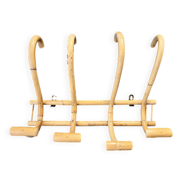 Rattan coat rack