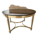 Brass and smoked glass coffee table