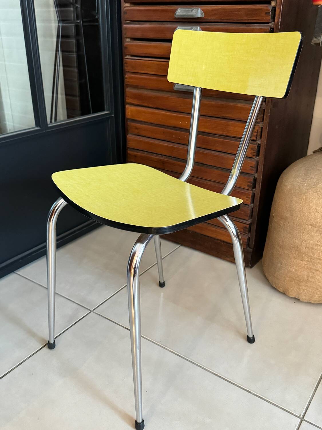 Vintage Yellow Formica Chair