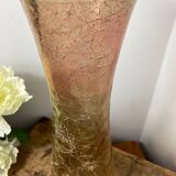 Grand vase en verre craquelé
