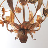 1970s Regency golden ceiling lamp