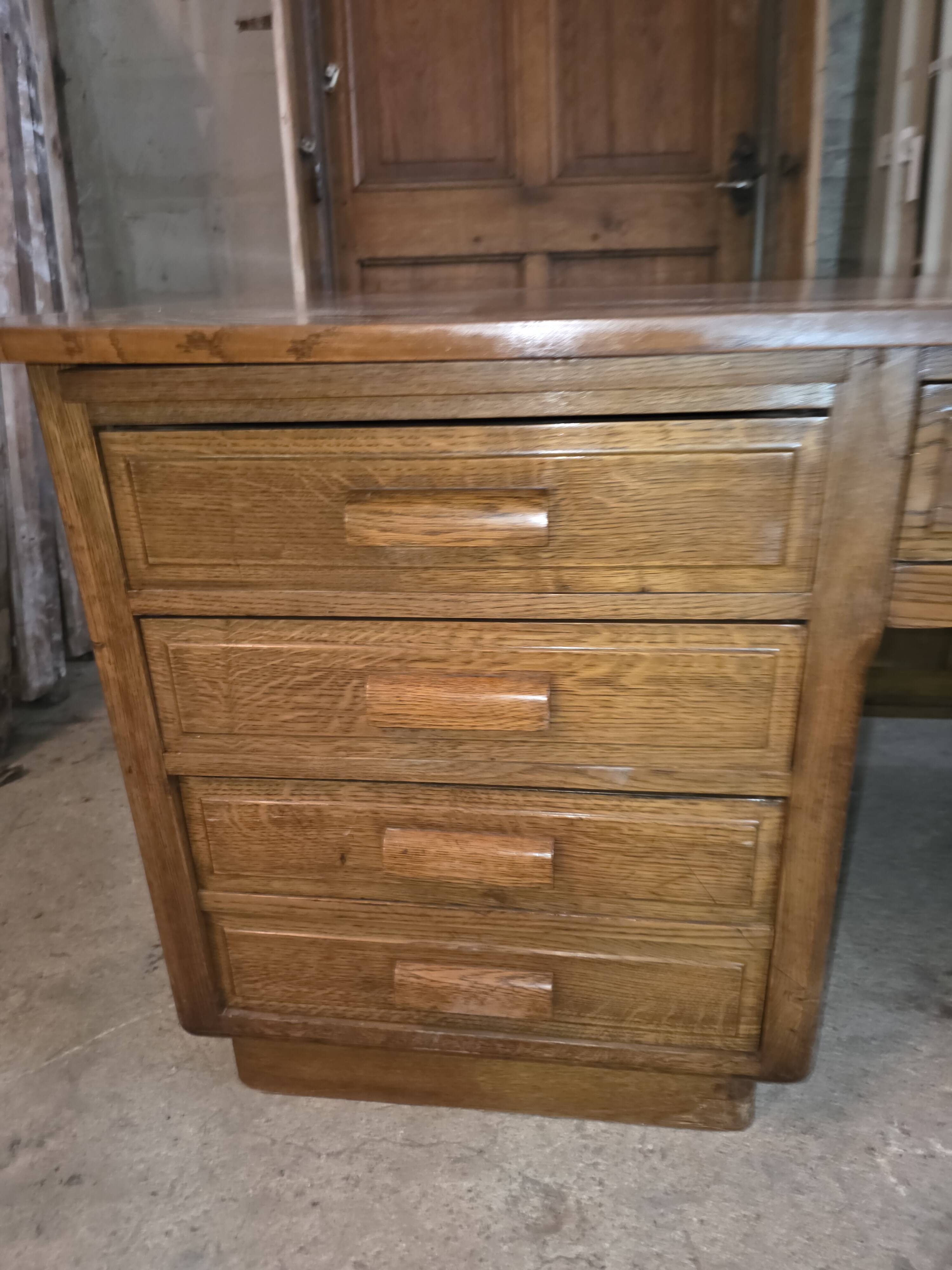 Bureau ministre XXL en chêne , 220 × 95 cm