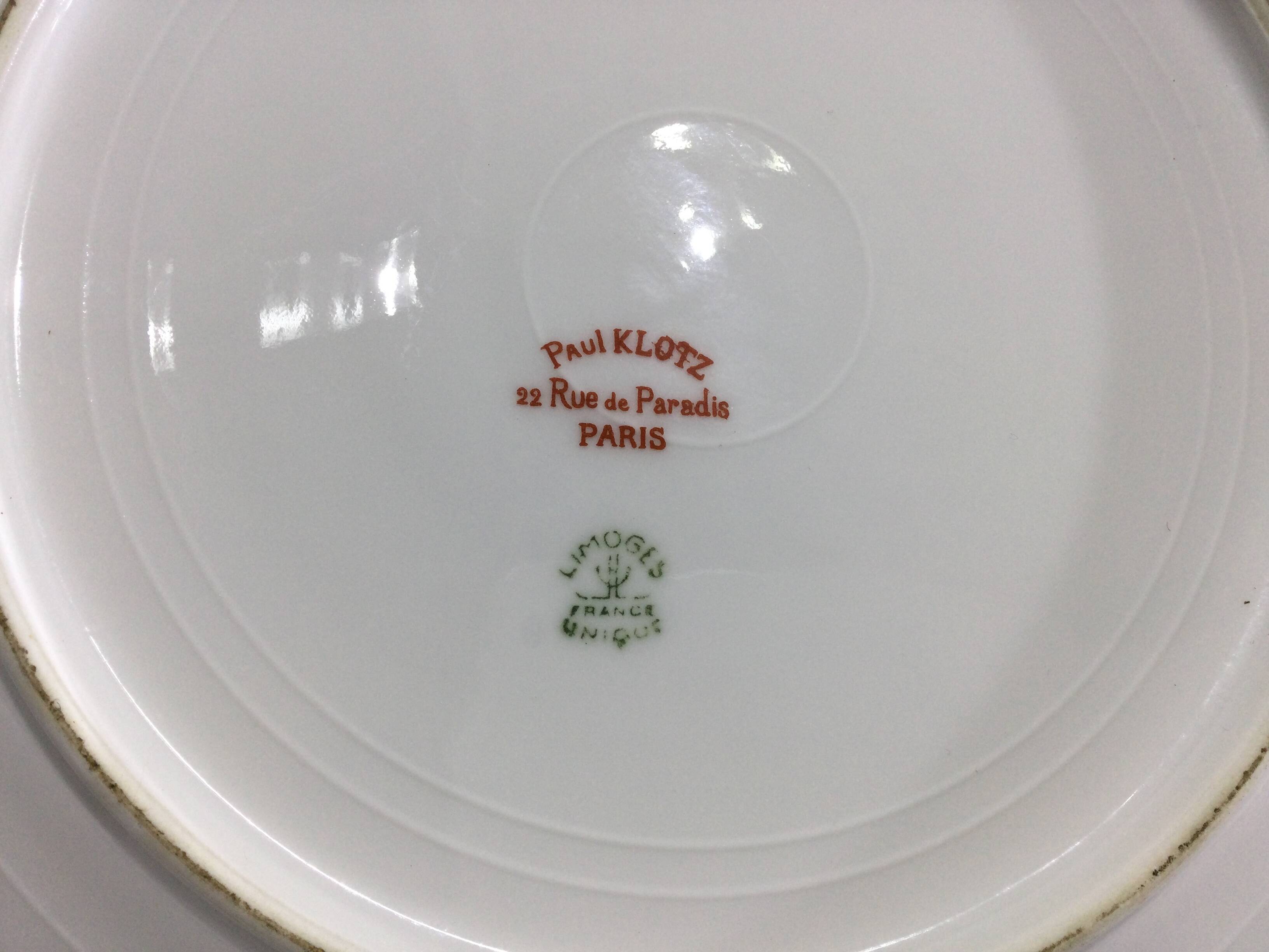 Paul Klotz Limoges porcelain table service