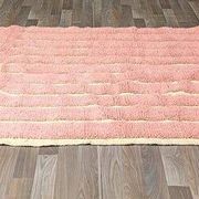 Handmade pure natural wool Berber rug in pink, size 150 x 250 cm.