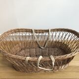 Ancient wicker, rattan couffin
