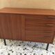 vintage storage unit in light walnut