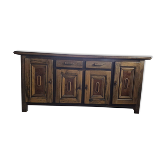Buffet with 4 doors and 2 drawers Aranjou in elm and ceramic