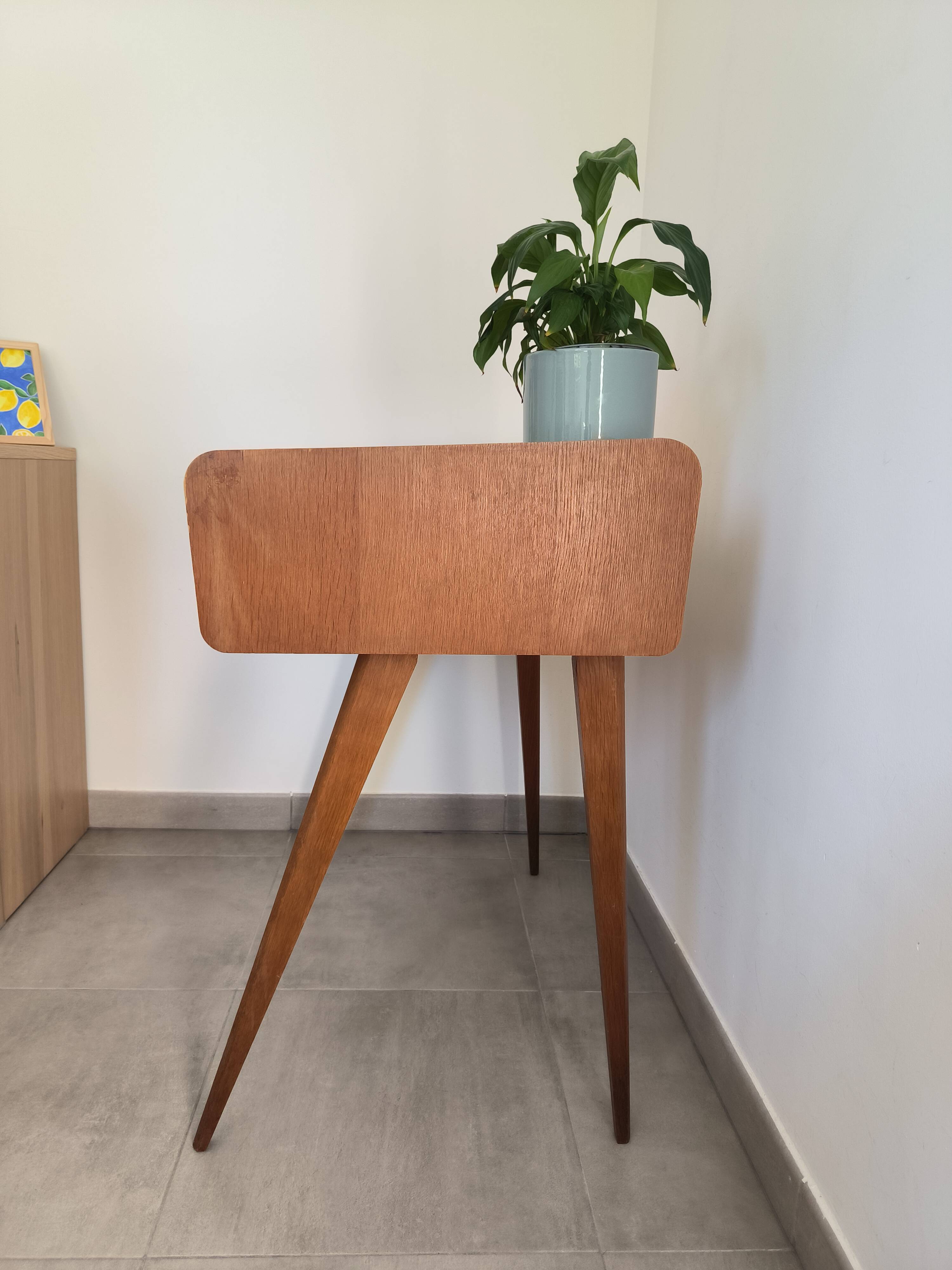 Oak veneer console dressing table