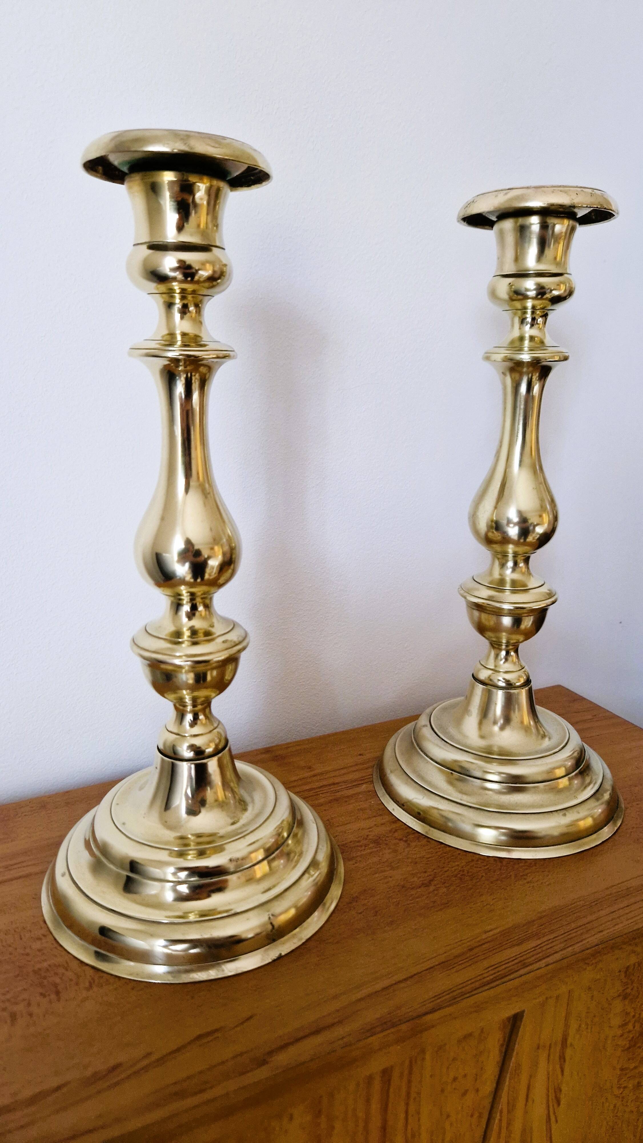 Pair of brass candlesticks