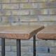 Unusual modular coffee table in oak and wrought iron.