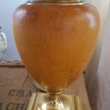 Lamp  dolphin, leather and brass