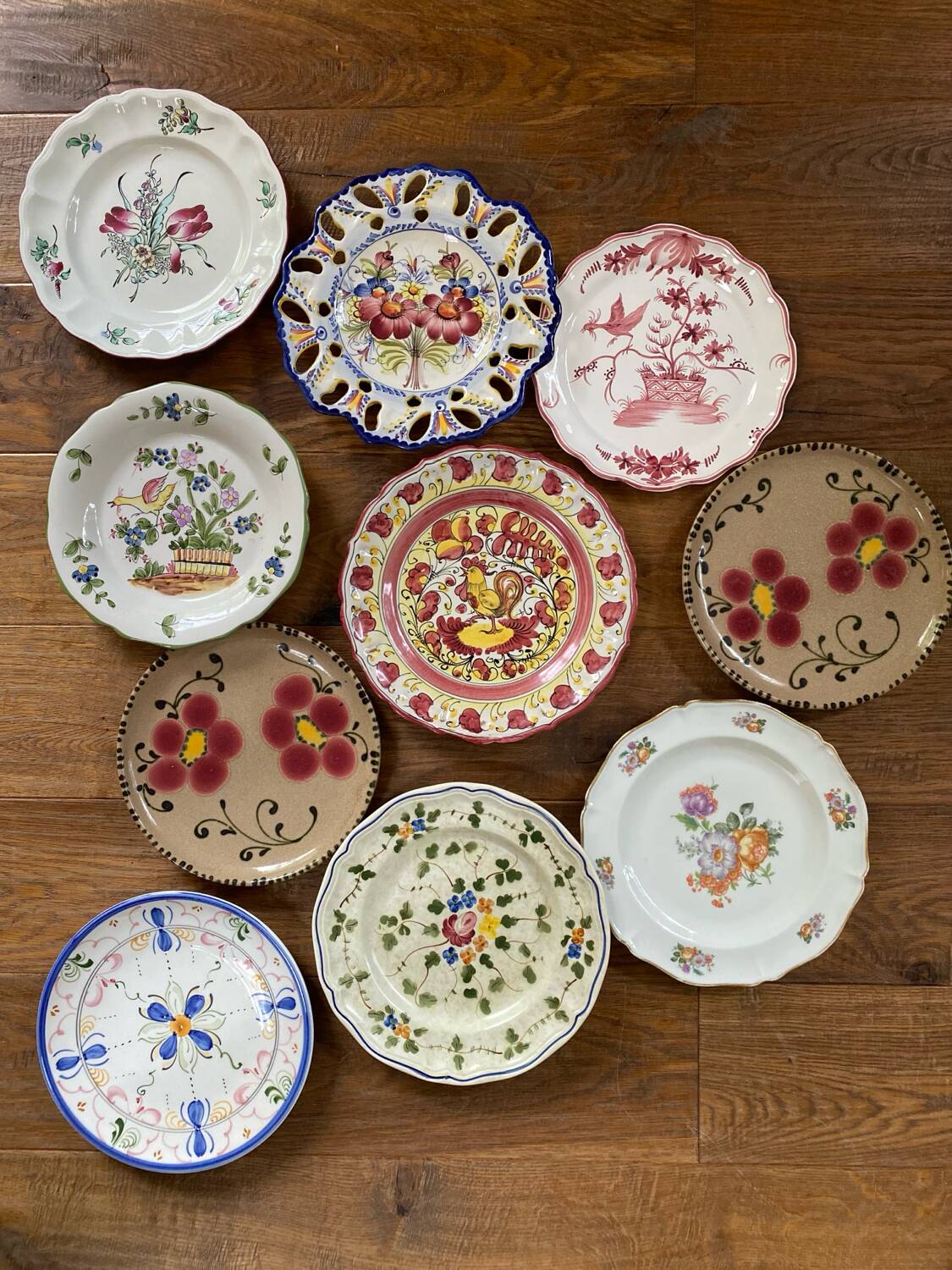 Mismatched antique plates