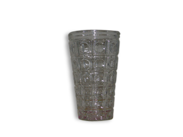 Transparent glass, patterns vintage 1960/1970 geometric vase