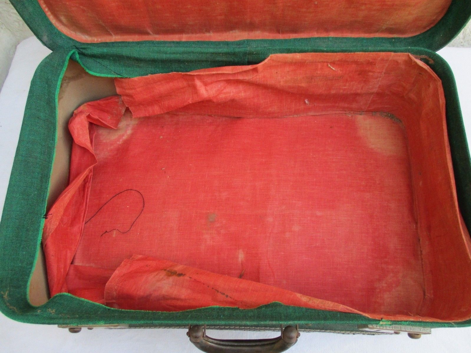 Vintage green luggage suitcase