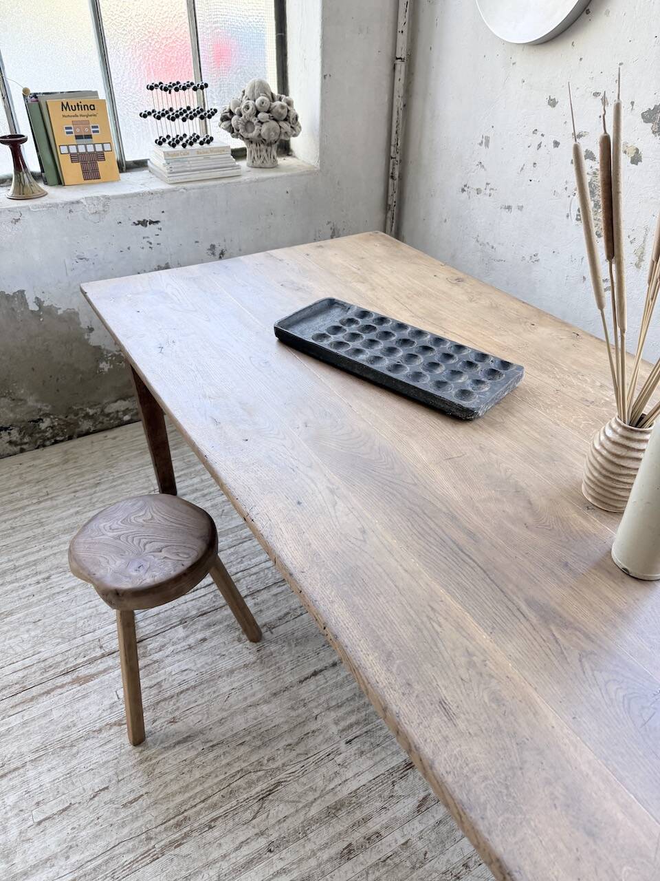 Oak farmhouse table 1950 212cm