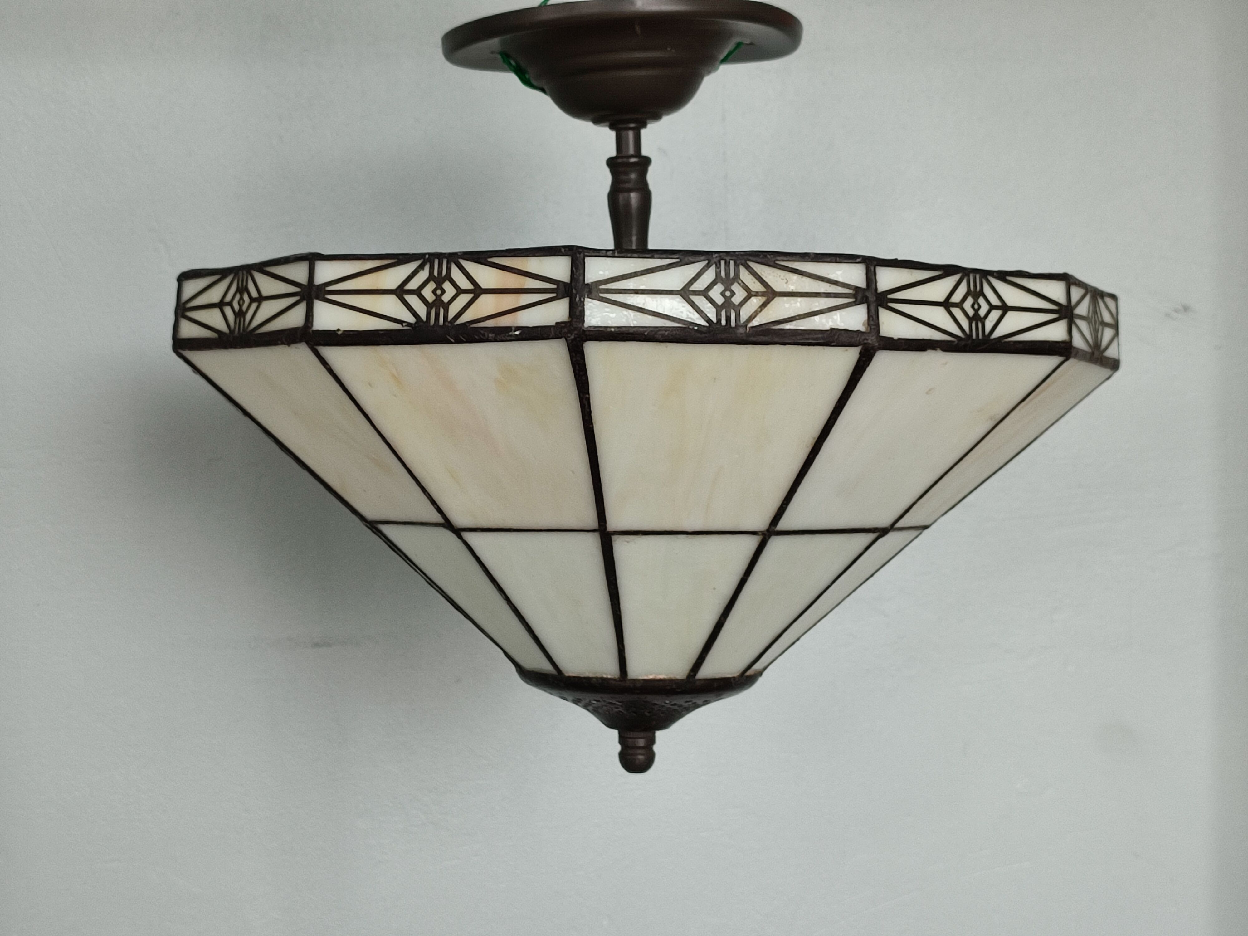 Set of two vintage tiffany style ceiling lights