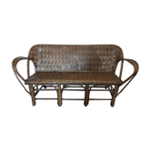 Banquette en lamelles de châtaignier
