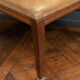 Oak stool early twentieth feet fluted leather top