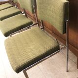 4 Kvadrat khaki and chrome chairs, 1970