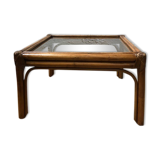 Glass and bamboo coffee table