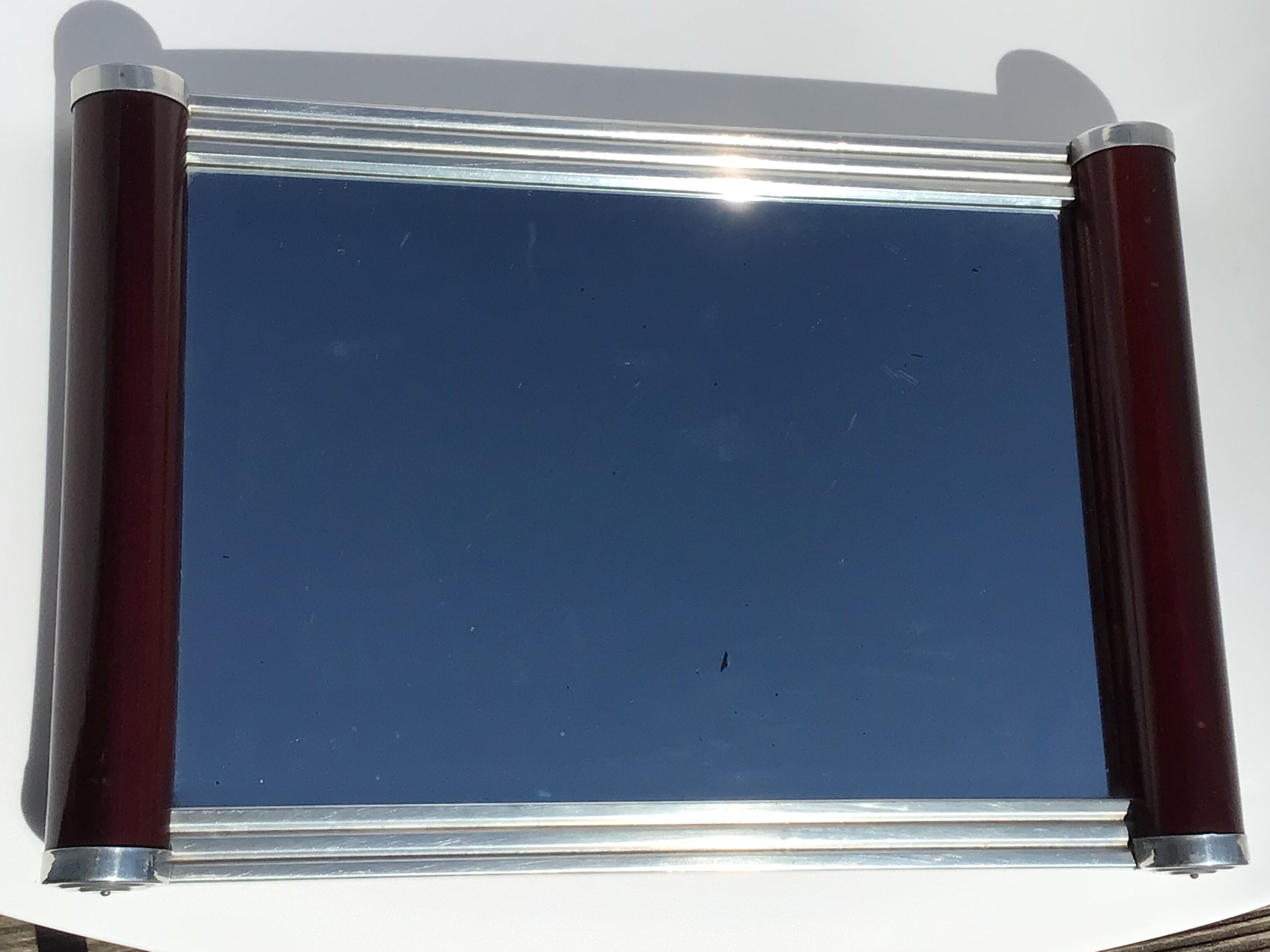 Art deco mirror tray rollers