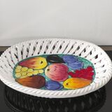 "Intrecciata" vintage fruit dish - Italian ceramic