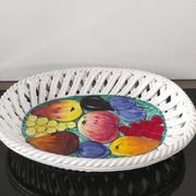 Plat à fruits "Intrecciata"vintage - céramique italienne