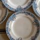 4 assiettes anciennes terre de fer longwy modèle « londres »