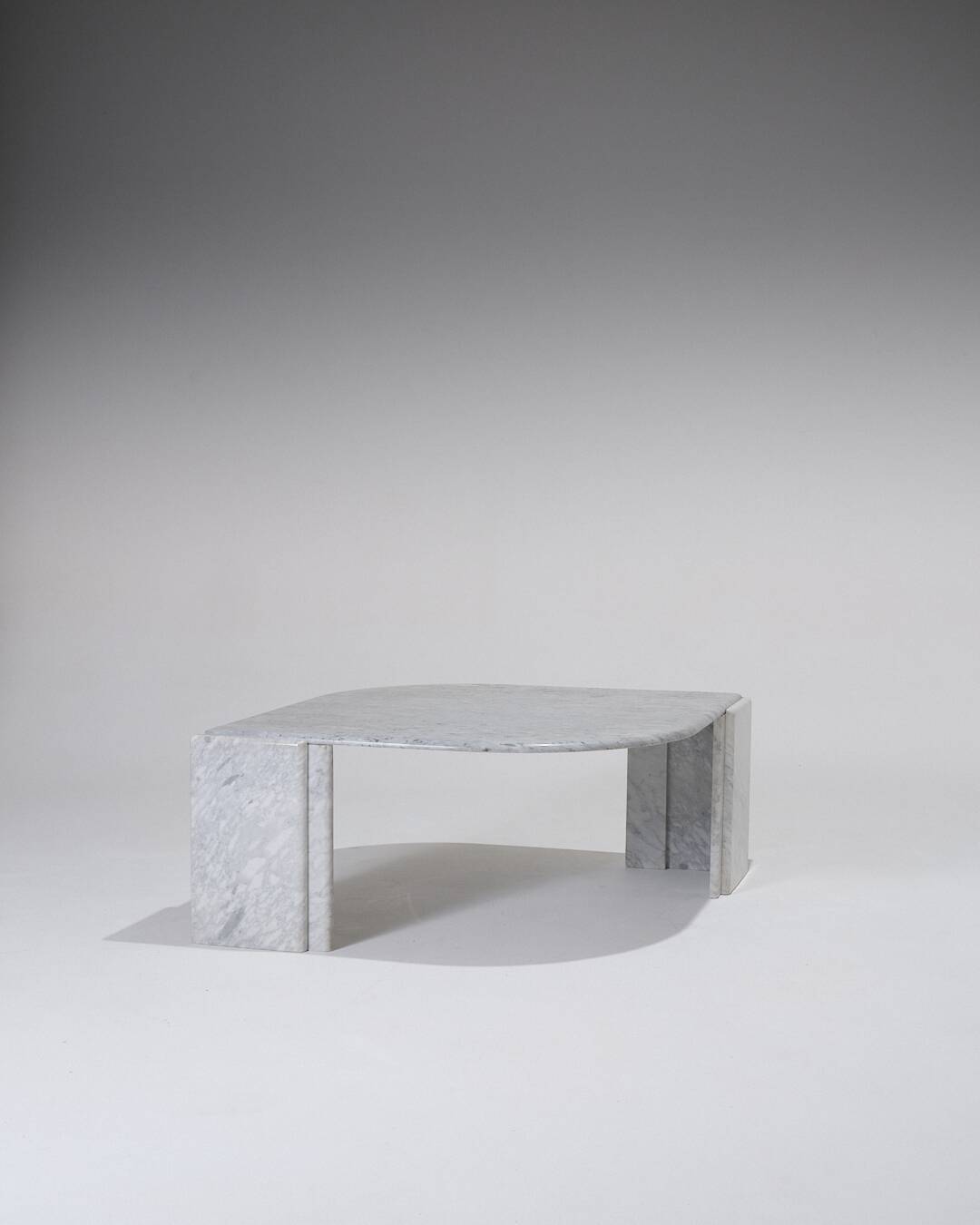 Gray Marble Drop-Shaped Coffee Table, 1980s