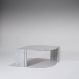 Gray Marble Drop-Shaped Coffee Table, 1980s