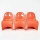 3 Panton chairs by Verner Panton for Herman Miller Felhbaum, 1970