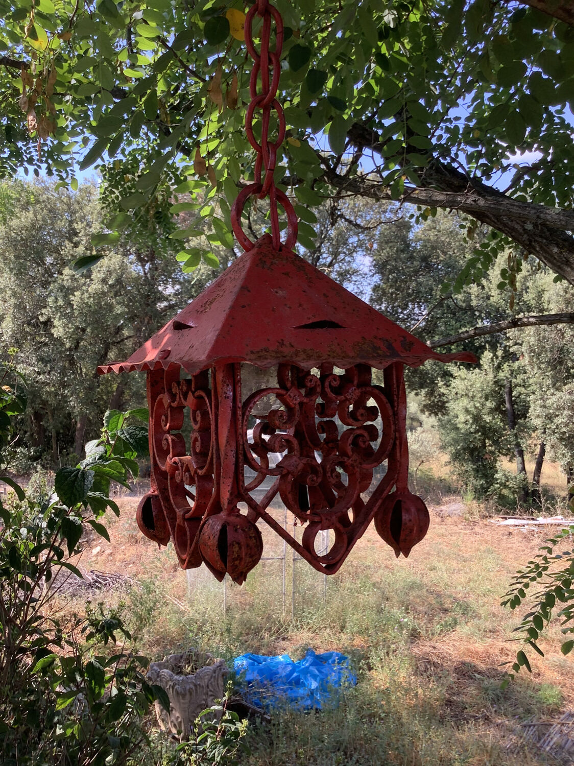 Vintage wrought iron lantern
