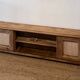 TV cabinet in raw oak and cane - sliding doors