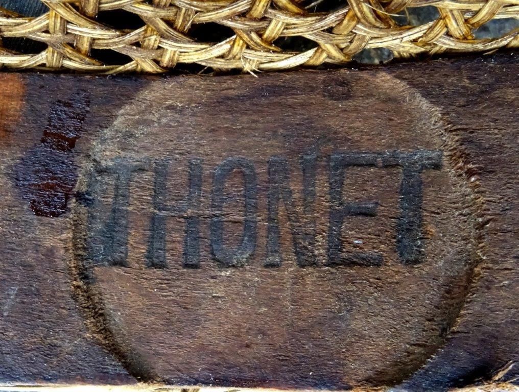 Lot of 2 chairs canne bistro heart Thonet no.28 circa 1890